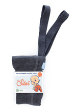 Load image into Gallery viewer, Silly Silas Footed Cotton Tights - Dark Grey Blend - Final Sale