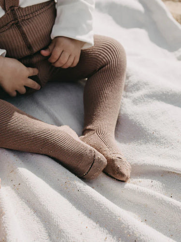 Silly Silas Footed Cotton Tights - Granola - Final Sale