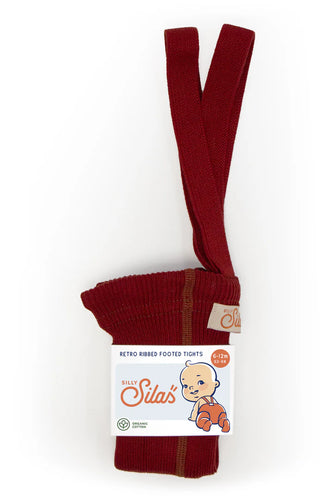 Silly Silas Footed Cotton Tights - Maple Leaf - Final Sale