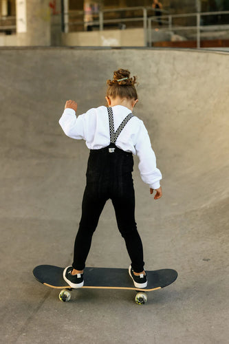 Silly Silas Footless Cotton Tights - Classic Black Checked - Final Sale