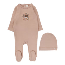 Load image into Gallery viewer, Lilette French Terry Doll House Footie &amp; Beanie Set - Pink