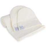 Ely's & Co Ivory Jersey Swaddle Blanket with 2 Beanies