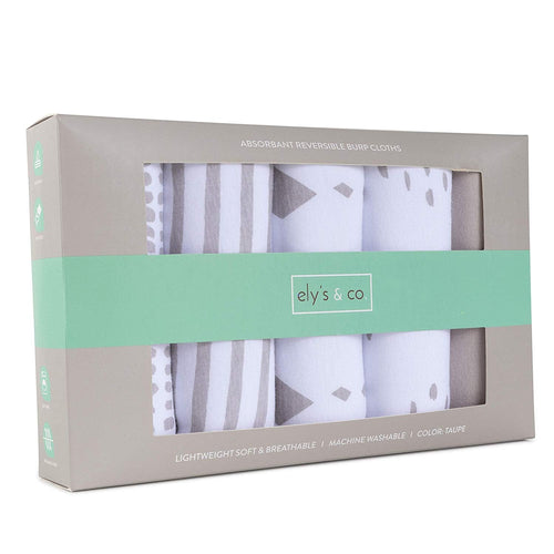 Ely's & Co Absorbent Burp Cloths, 5-Pack - Taupe