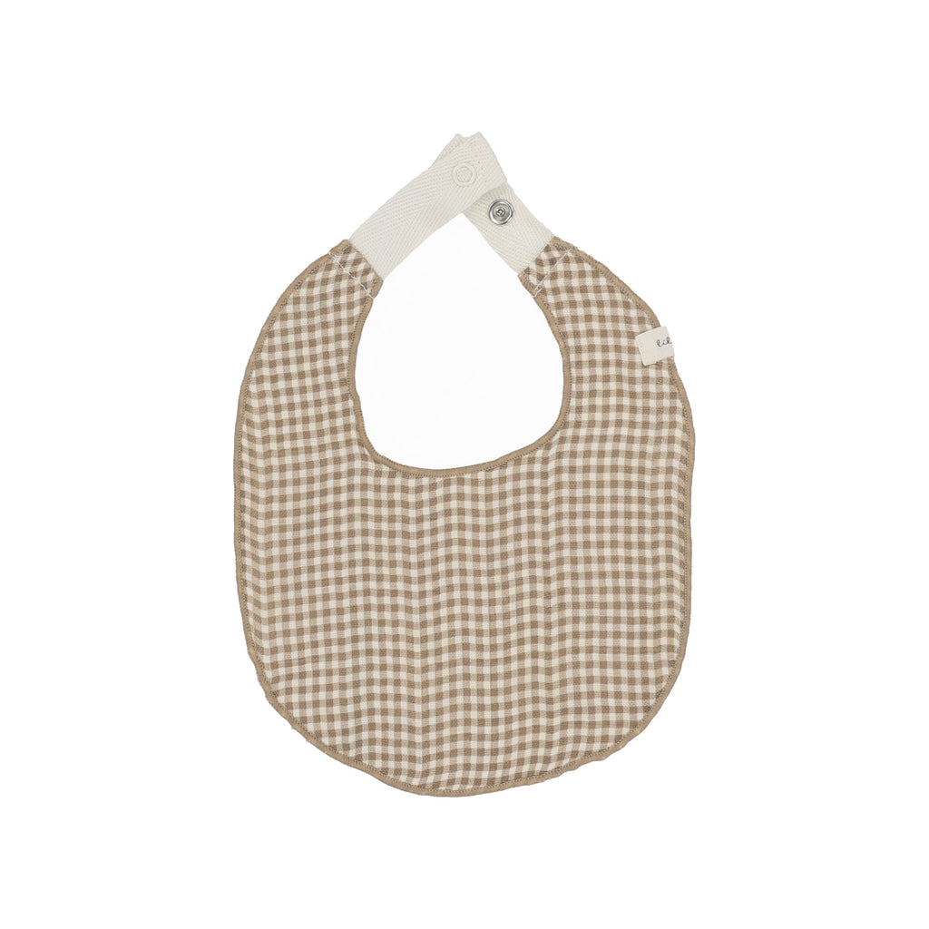 Lilette Gingham Bib - Oatmeal