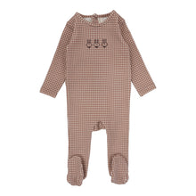 Load image into Gallery viewer, Lilette Gingham Bunny Footie - Plum