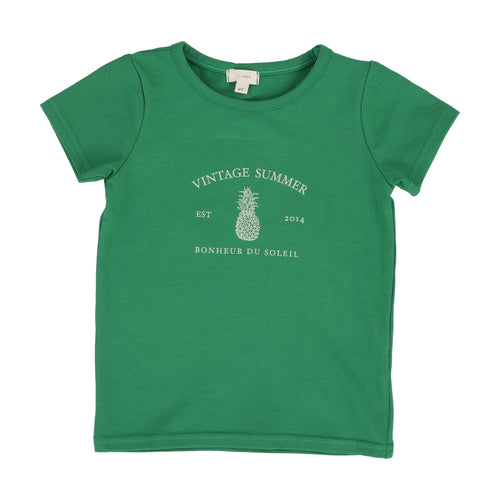 Lil Legs Girls Print Tee Short Sleeve - Green