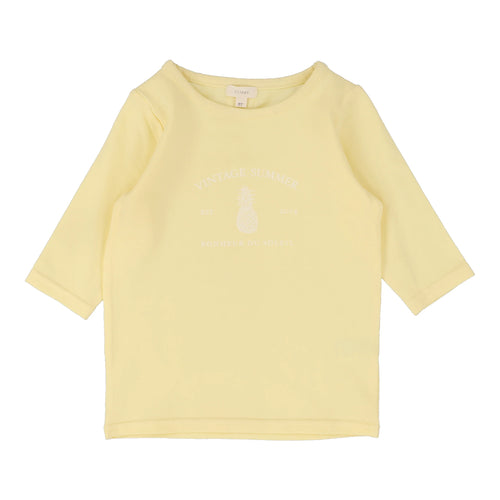 Lil Legs Girls Print Tee 3/4 Sleeve - Yellow