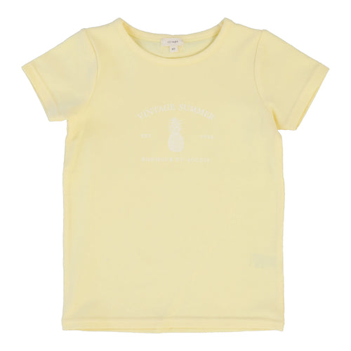 Lil Legs Girls Print Tee Short Sleeve - Yellow