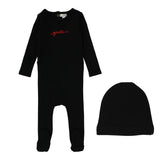 Lil Legs Gnite Footie And Beanie - Black / Red