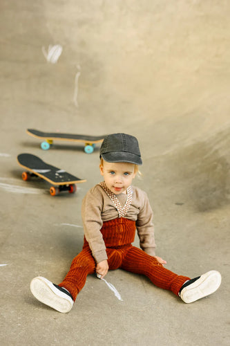 Silly Silas Granny Teddy Footless Cotton Tights - Cinnamon Checked - Final Sale