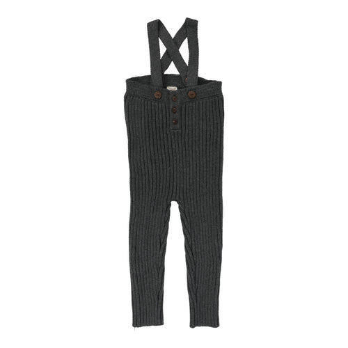 Lil Legs Rib Knit Overalls - Grey