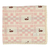 Bebe Organic Swan Patchwork Blanket - Rose
