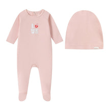 Load image into Gallery viewer, Oubon Love Patchwork Footie And Hat - Pink