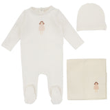 Lilette Handdrawn 3PC Layette Set - Milk/Doll