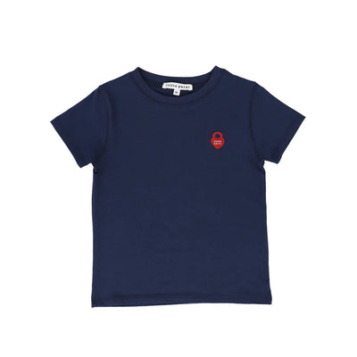 Little Parni Pico Trim Short Sleeve T-shirt (K602) - Navy Blue