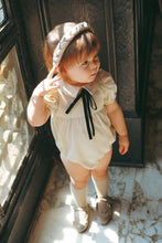 Load image into Gallery viewer, Coco Blanc Romper With A Tie Cream