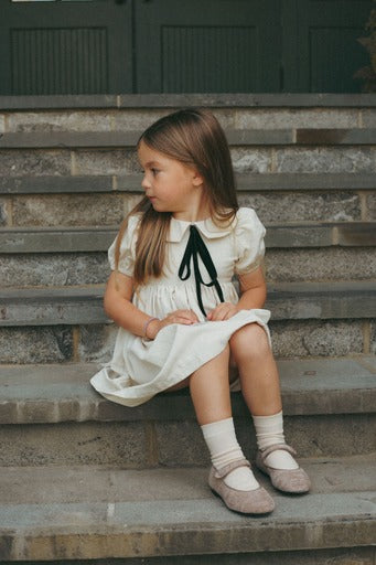 Coco Blanc Structured Dress Taffeta SHORT SLEEVE cream