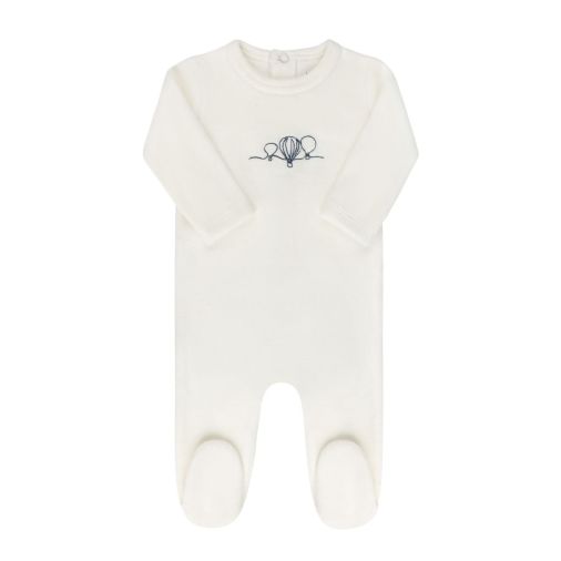 Ely's & Co Velour Hot Air Balloon Collection Footie - Ivory