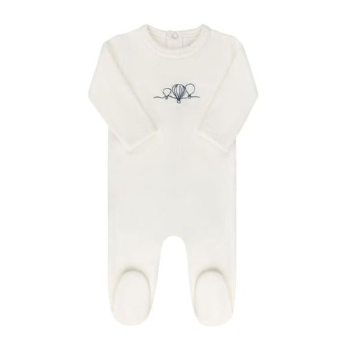 Ely's & Co Velour Hot Air Balloon Collection Footie - Ivory