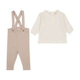 Mema Knits Baby Overall & Gauze Shirt - Rose