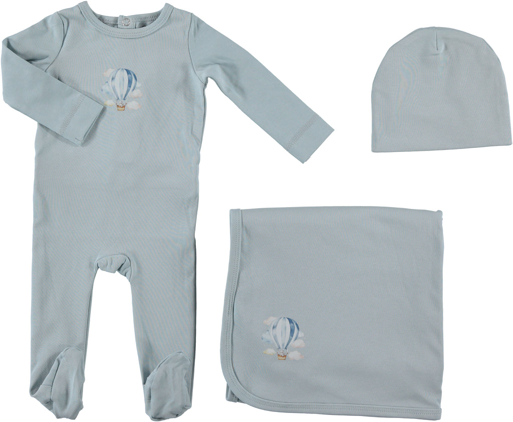 Bonjoy Whimsical Layette Set - Blue (RUNS SMALL)