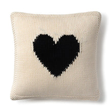 Load image into Gallery viewer, Domani Home Black Heart Knit Cushion