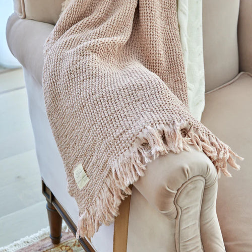 Domani Home Waffle Muslin Blush Baby Blanket