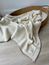 Load image into Gallery viewer, Little Threads Oat Cream Knitted Cotton Blanket
