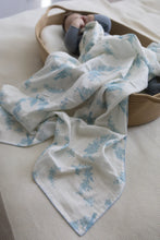 Load image into Gallery viewer, Little Threads Little Blue Bird Muslin Blanket