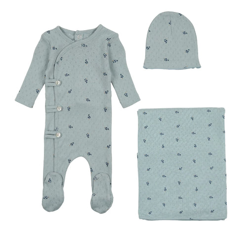 Bee & Dee Printed Pointelle Set-Dark Base Boy