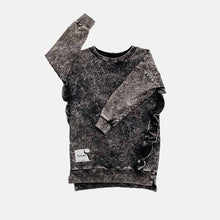 Load image into Gallery viewer, Booso Black Acid Frill Sweatshirt Dress