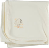 Bonjoy Whimsical Blanket - Ivory - BLUE Air Balloon Print