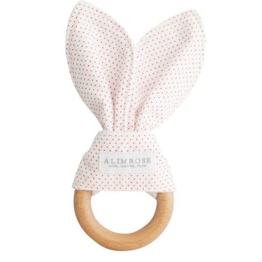 Alimrose Bailey Bunny Teether Red Spot