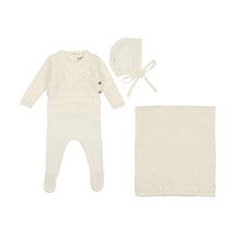 Load image into Gallery viewer, Bee &amp; Dee Crochet Sweater Knit Layette Set - Ivory