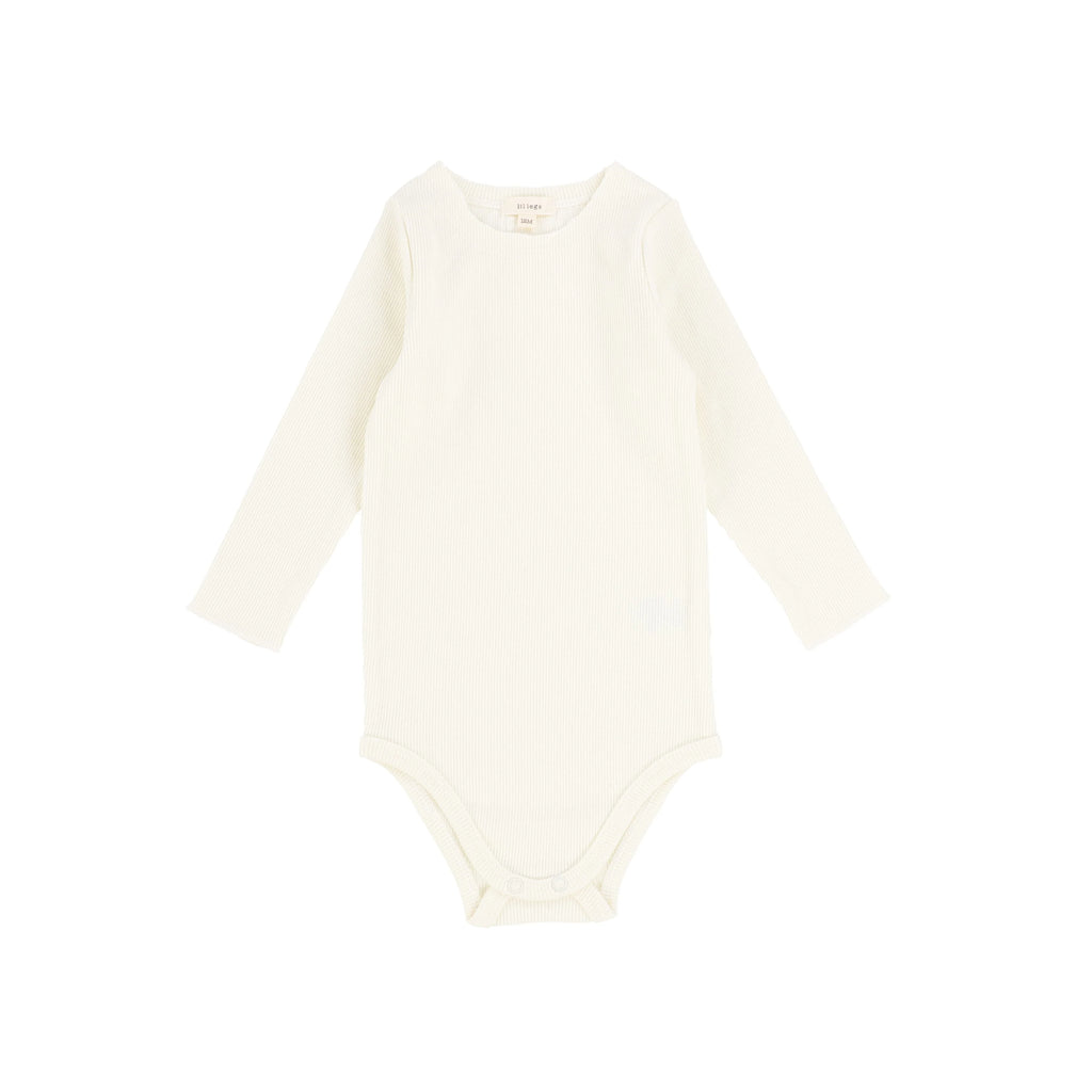 Lil legs Ribbed Long Sleeve Onesie - Off White