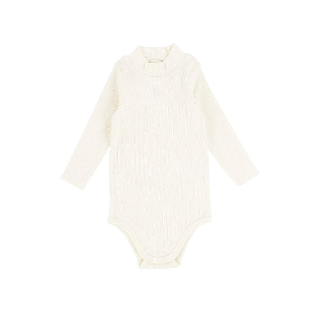 Lil Legs Ribbed Mock Neck Onesie - Ivory