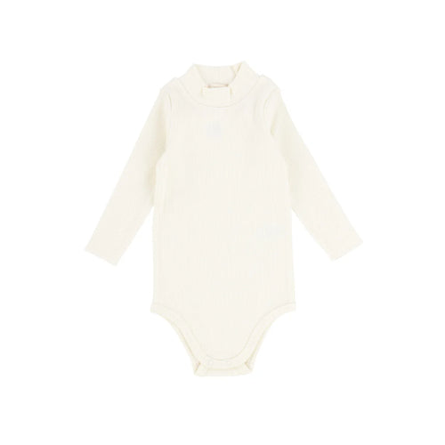 Lil Legs Ribbed Mock Neck Onesie - Ivory