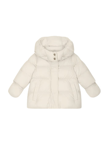 ADD Down Baby Jacket With Detachable Hood - Rice