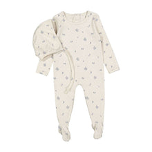 Load image into Gallery viewer, Ladida Slate Grid Print Footie &amp; Bonnet