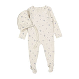 Ladida Slate Grid Print Footie & Bonnet