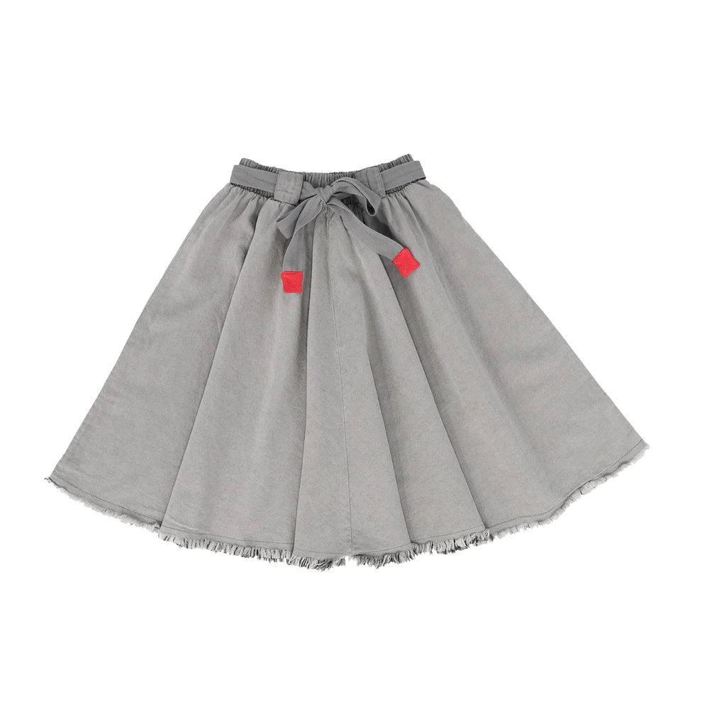 Little Parni K230 Denim Skirt With Drawstring -  Black Denim Wash