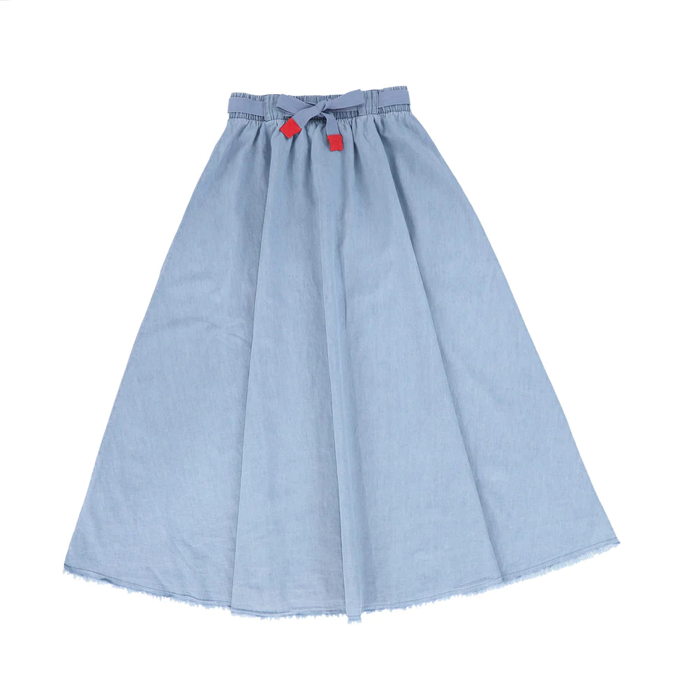 Little Parni K231 Denim Maxi Skirt - Light Blue