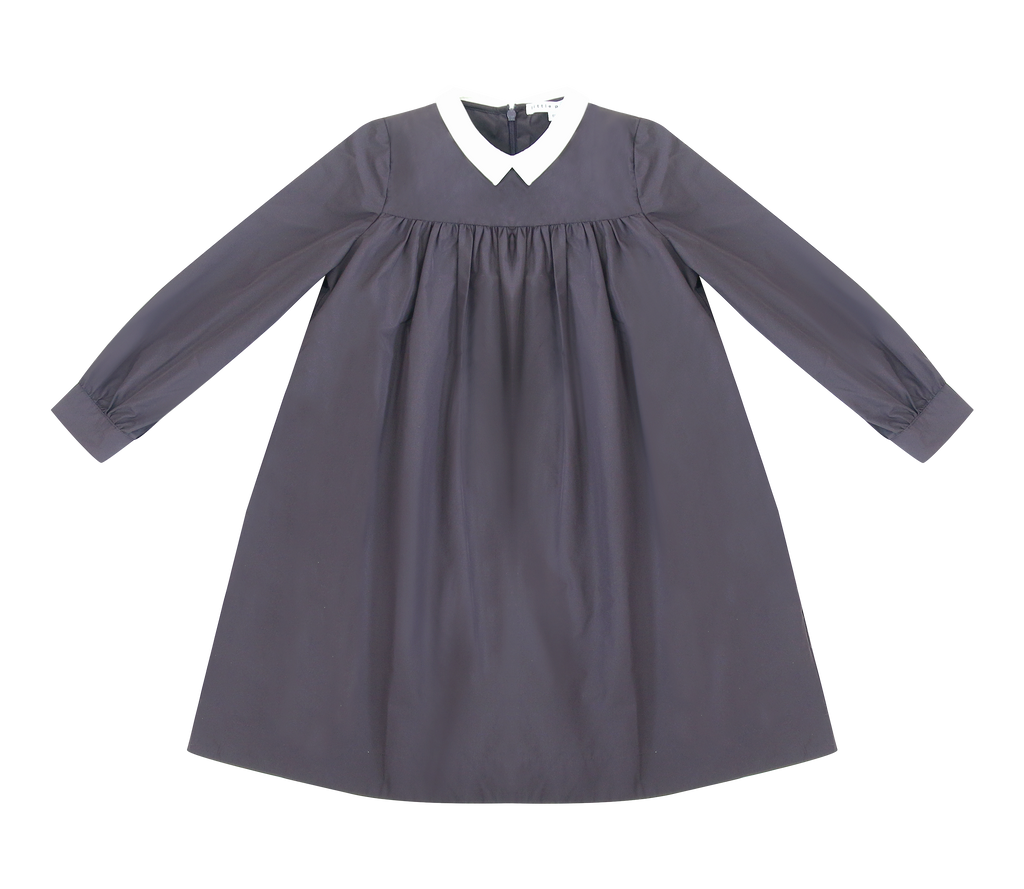 Little Parni Collar Taffeta Dress K453 - Plum