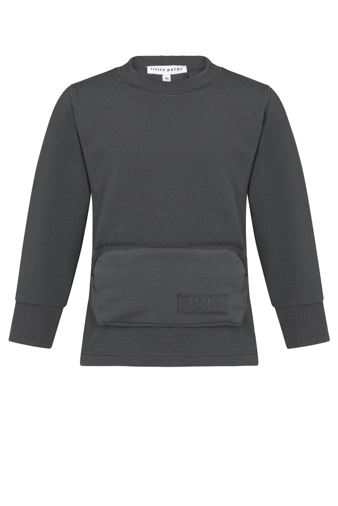 Little Parni Boys Pocket Sweatshirt (K587) - Grey