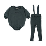 Farren & Me Washed Edge Overall Set - Washed Black