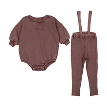 Load image into Gallery viewer, Farren &amp; Me Washed Edge Overall Set - Washed Purple