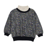 Farren & Me Oversized Turtleneck Sweatshirt - Navy Liberty Print