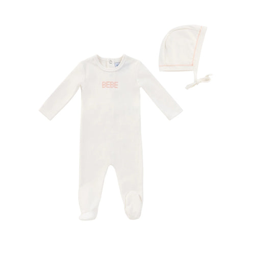 Kipp Bebe Stitch Romper and Bonnet - Pink