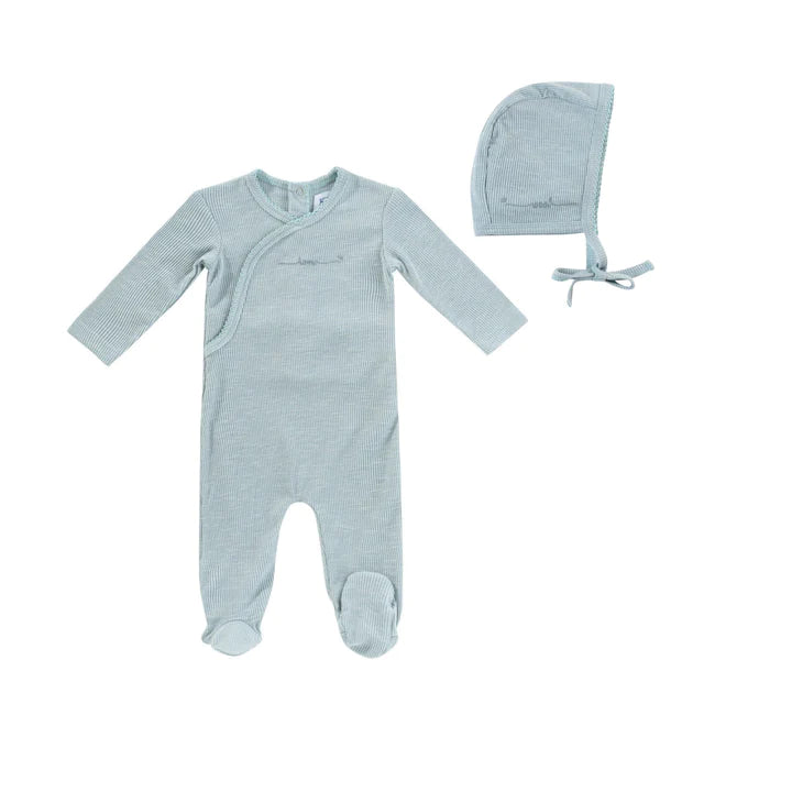 Kipp Star Romper and Bonnet - Sage