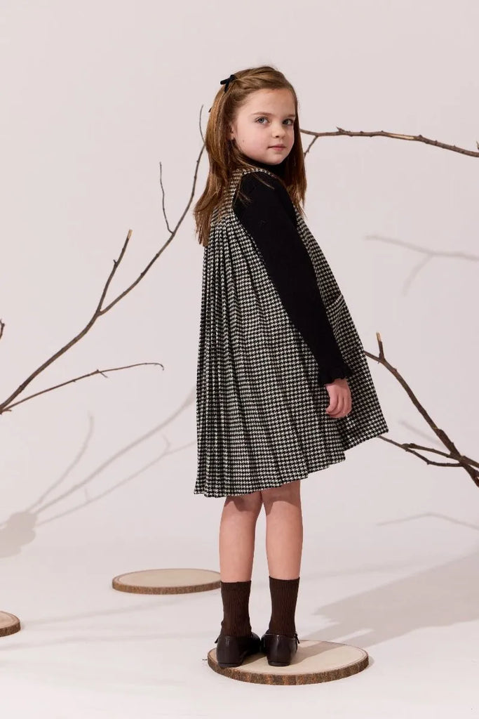 Klai Pleat Houndstooth Grey Jumper